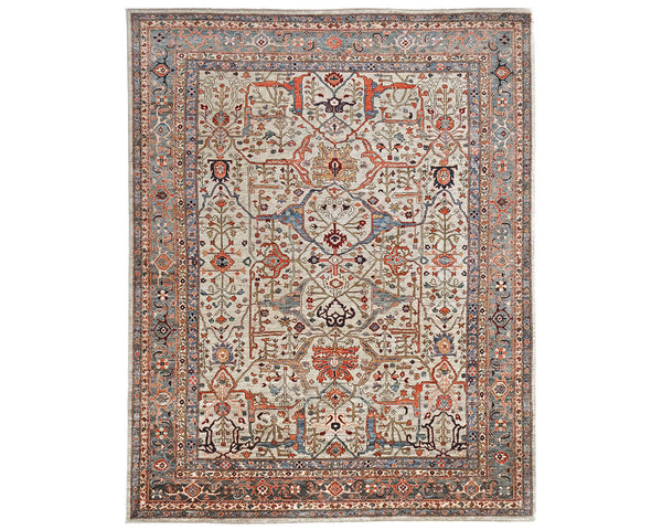 9x12 Gray Aryana Afghan Hand Knotted Veg Dye Wool Area Rug